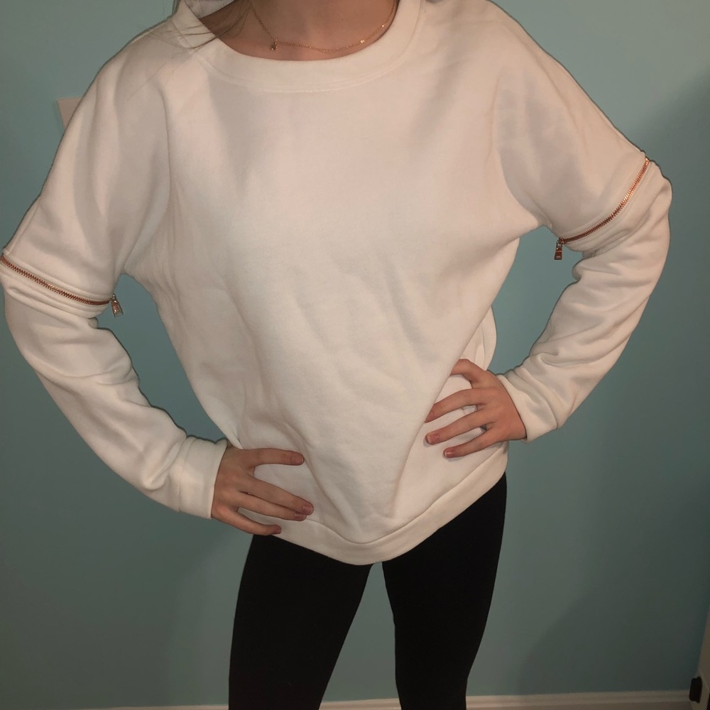 White zipper sweater